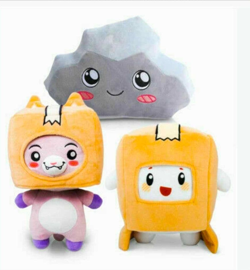 3PCS Set Dolls Lankybox BOXY + FOXY + ROCKY Plush Soft Stuffed Toy