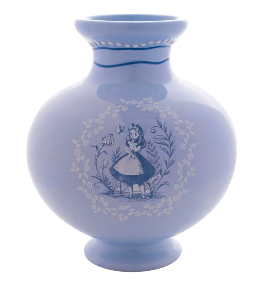 Alice In Wonderland - Blue Ceramic Glazed Vase Pot