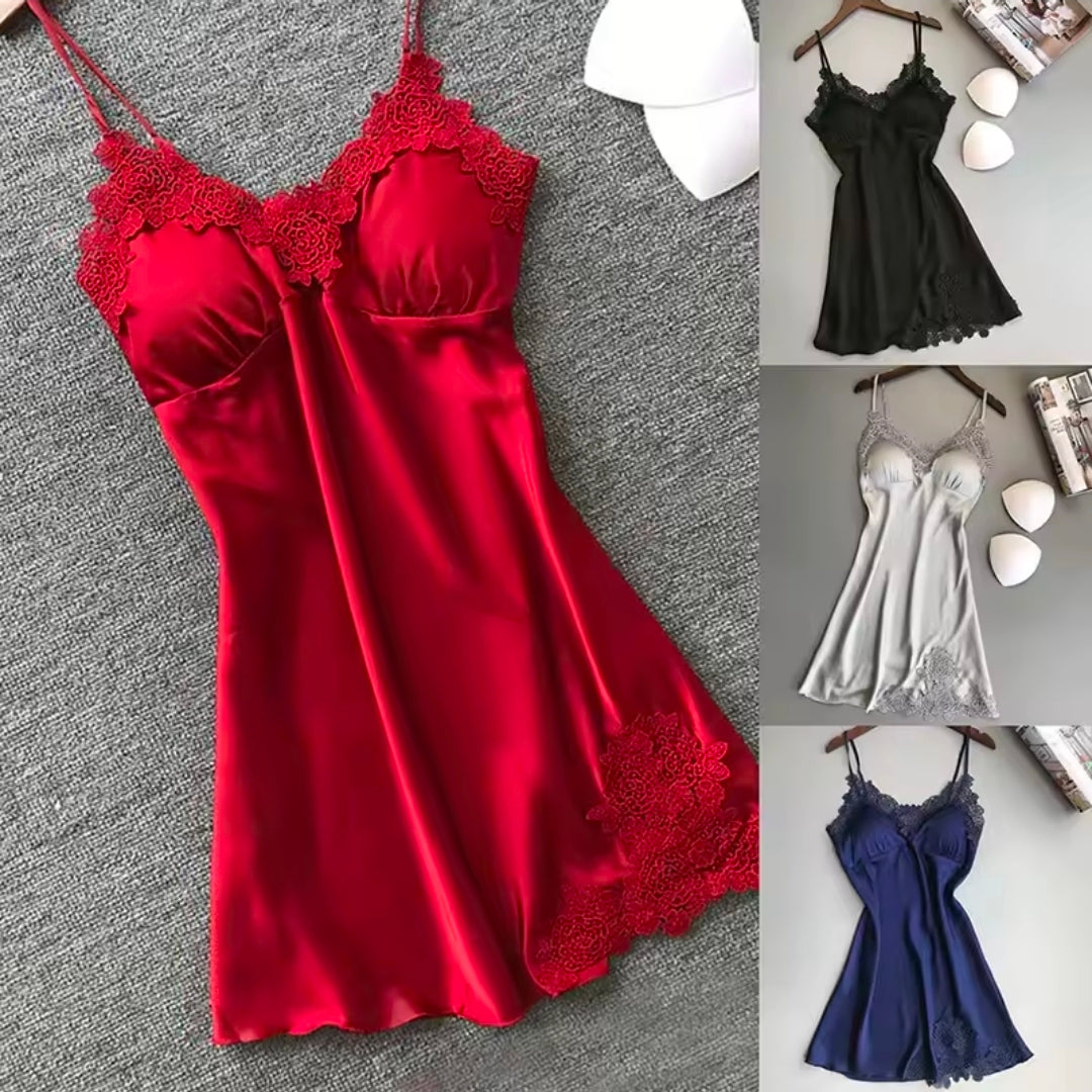 Ladies Sexy Silk Satin Nightdress