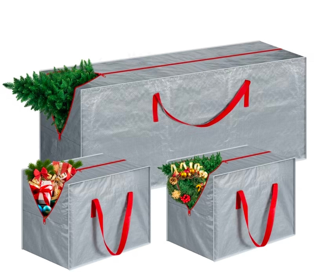3-Piece Extra Large Christmas Tree Decoration Storage Bags