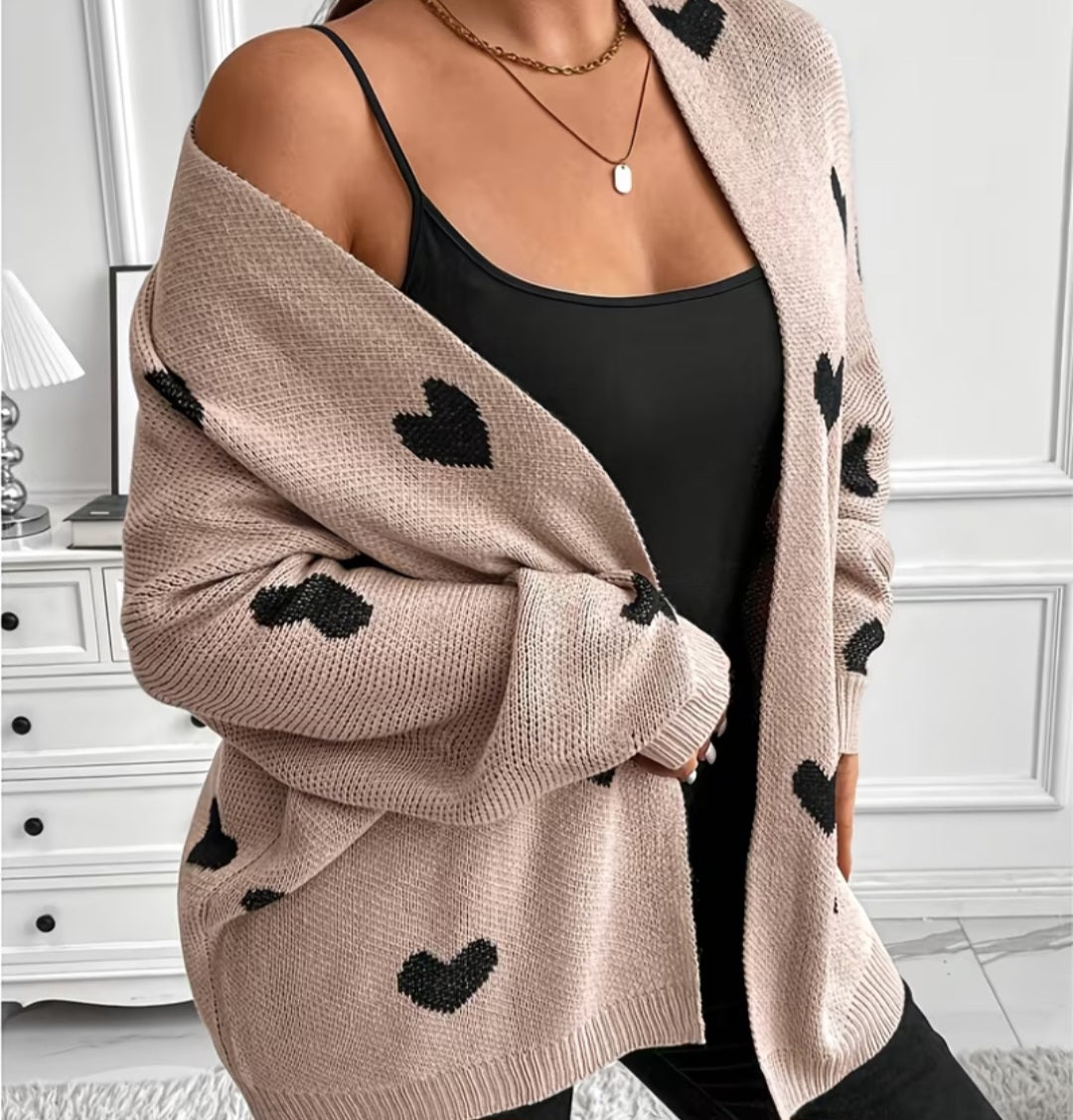 Plus Size Heart Cardigan
