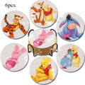 6pcs Winnie The Pooh Diamond Coaster Set
