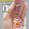 Hedgehog Pattern Acrylic Keychain