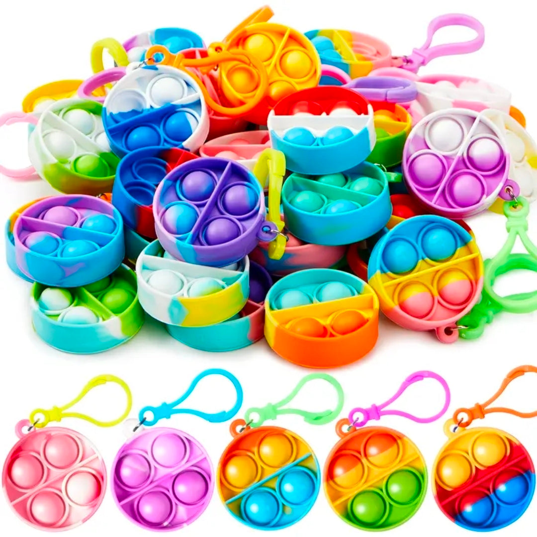 Round Pop Fidget Keychain 30 Pack