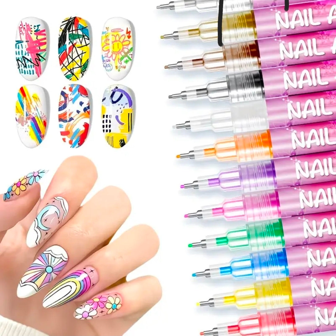 12-Color Nail Art Pens