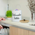 White Farmhouse Dishwasher Tablets Container