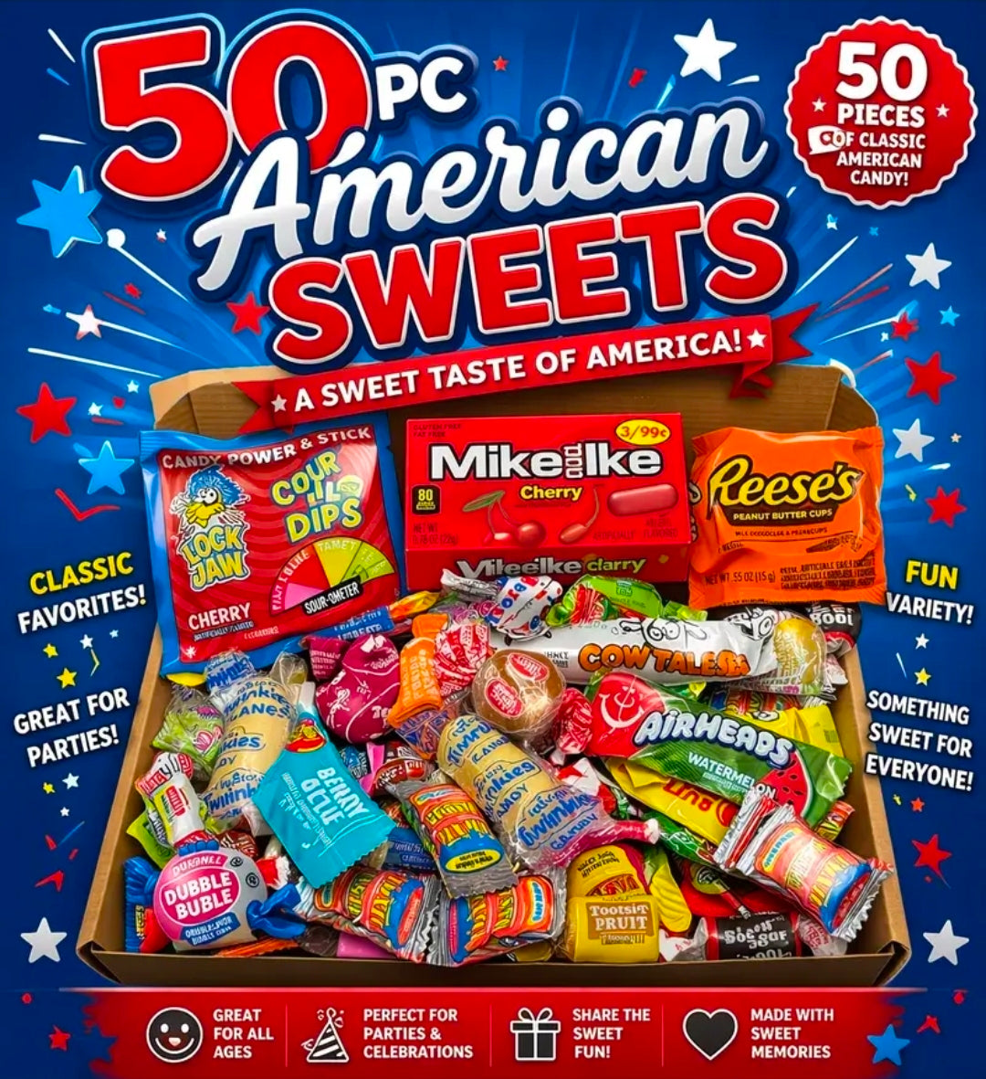 50 Piece Mixed USA Miniature Sweet Postal Box