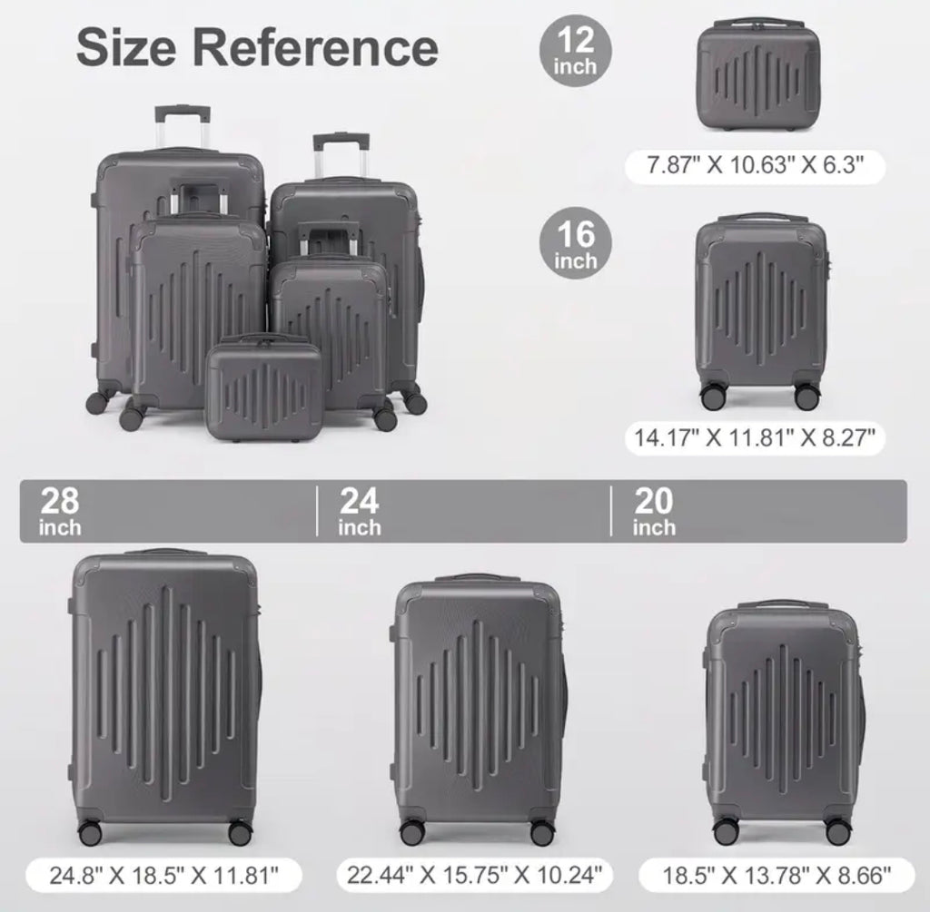 5pcs Luggage with Corner Protectors