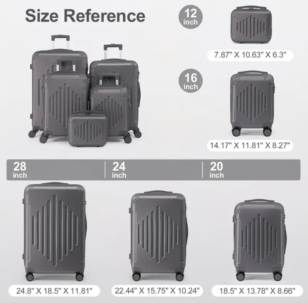 5pcs Luggage with Corner Protectors