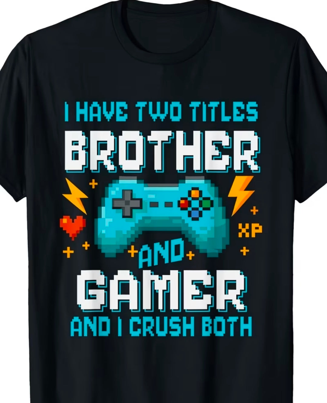 Brothers And Players Pixel Game Console Theme T-Shirt