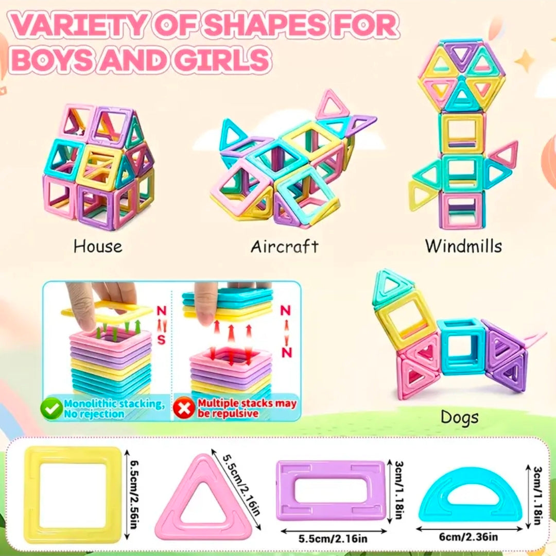 Big Size Macaron Magnetic Designer Construction Set
