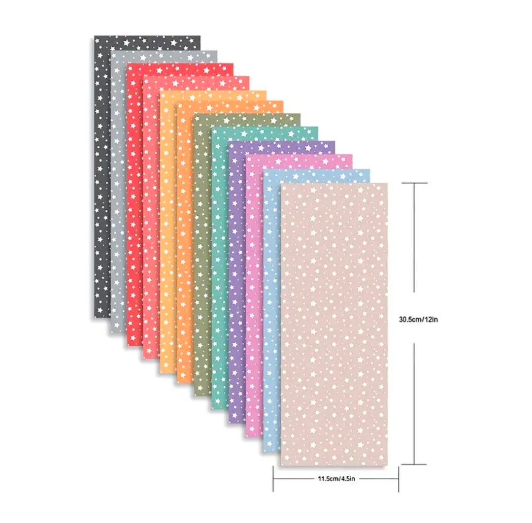 12pcs Pastel Star Confetti Transfer Ink Sheets